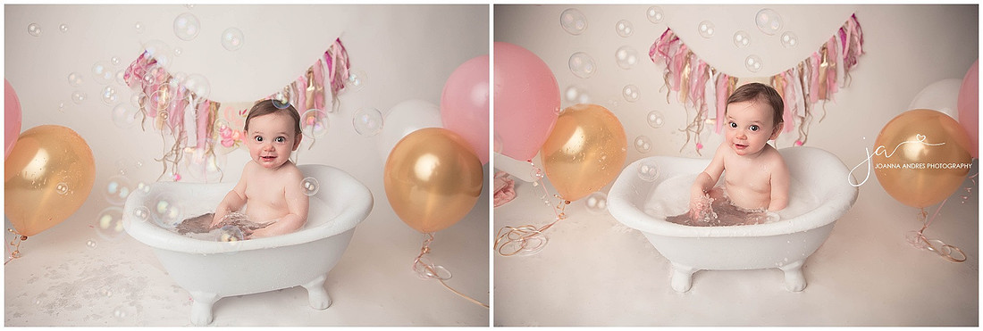 One Year Bathtub Collage