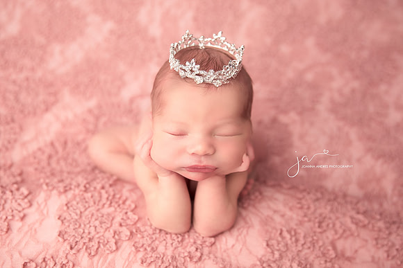 Baby Girl Froggy Pose with Crown