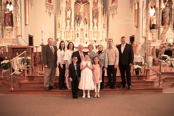 FIrst Communion with Extended Family in Church