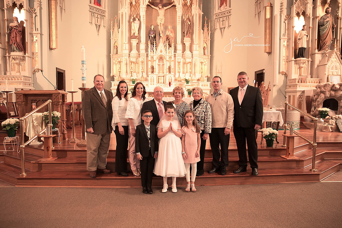 FIrst Communion with Extended Family in Church