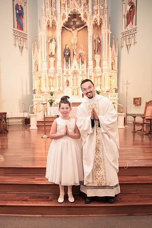 First Communion with Priest at CHurch