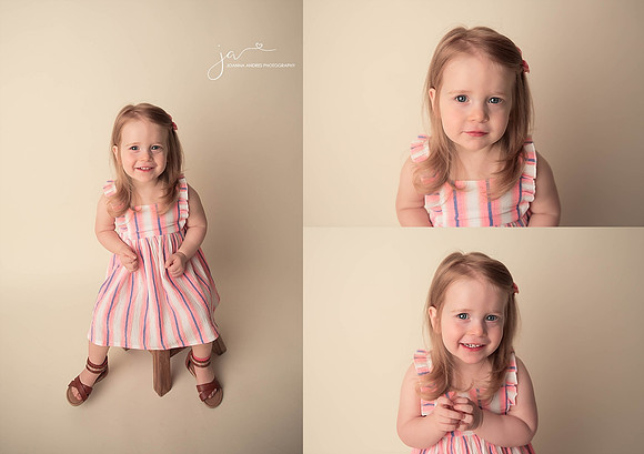 Collage of two year old girl