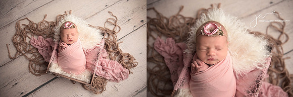 NEwborn Girl in a prop collage
