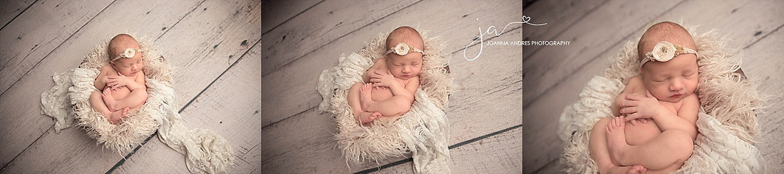 Newborn Girl in a prop collage