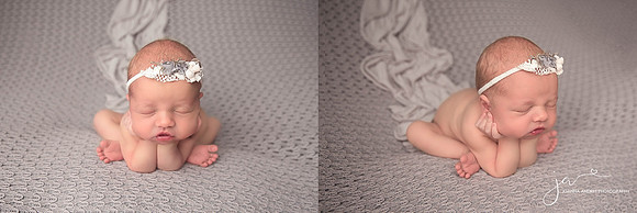 Newborn Girl froggy Pose collage