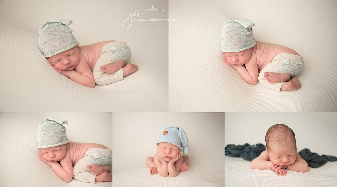 Collage of Newborn Baby Boy in Neutrals and blues