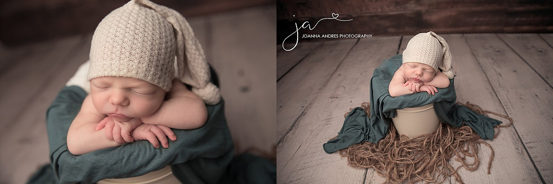 Newborn Baby Boy Bucket Shots