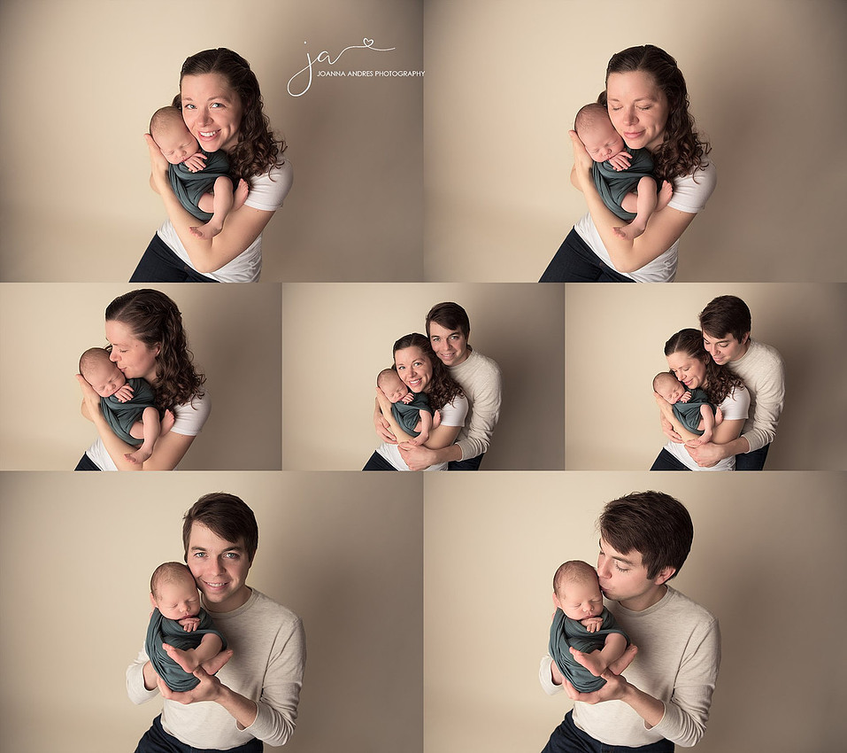 Newborn Baby Boy Parent Shots collage