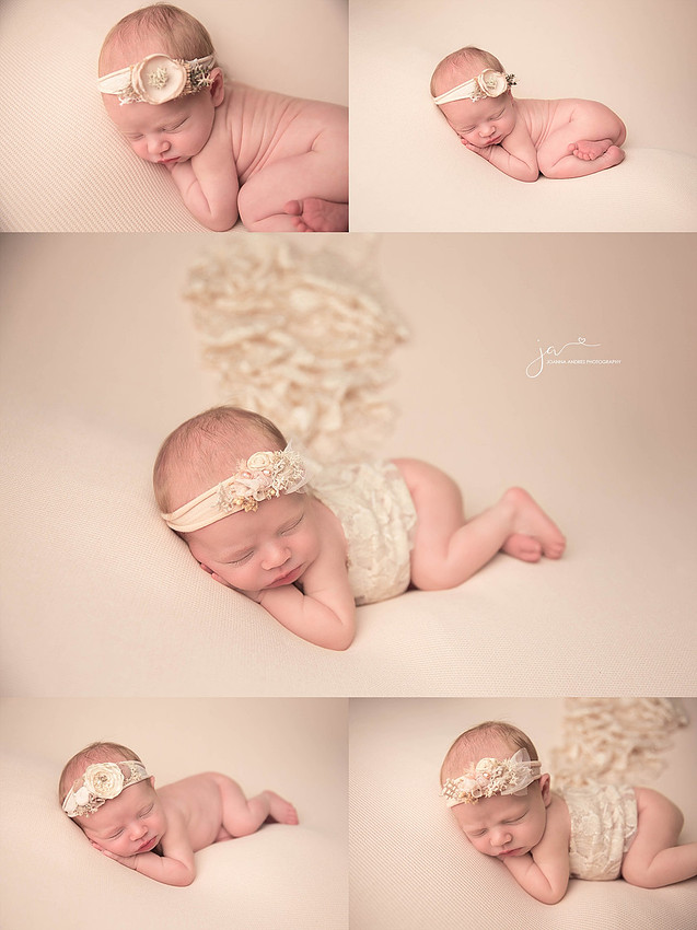 Newborn Baby Girl Collage in neutrals