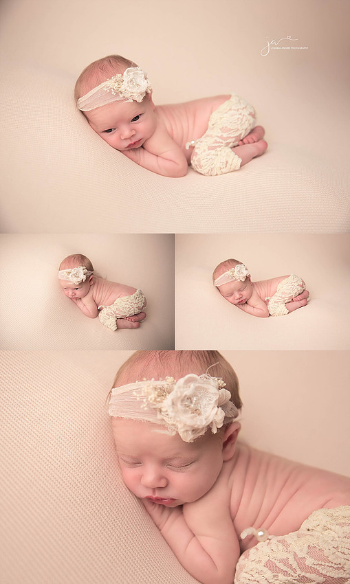 Newborn Baby Girl Collage in Neutrals