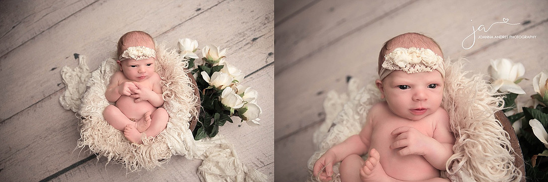 Baby Girl in Prop wide awake