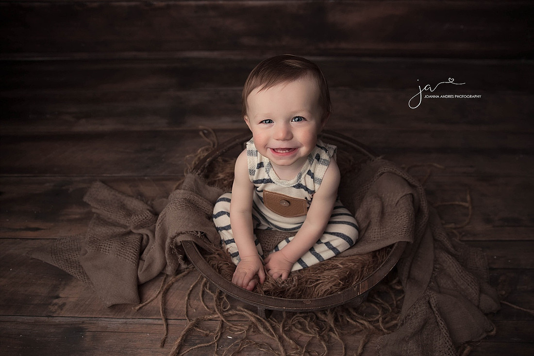 One Year Old Boy in a Bowl