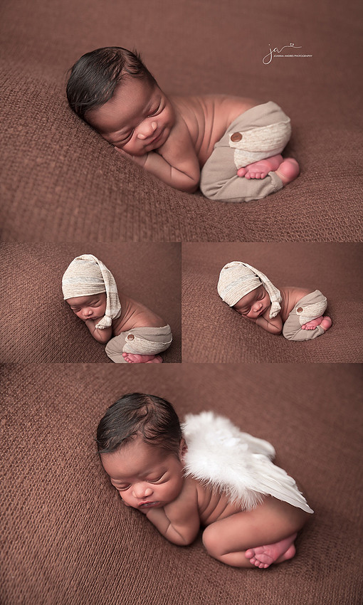 Newborn Baby Boy Collage in Browns