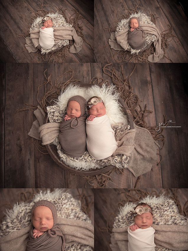 Twin Newborn PHotographer Collage