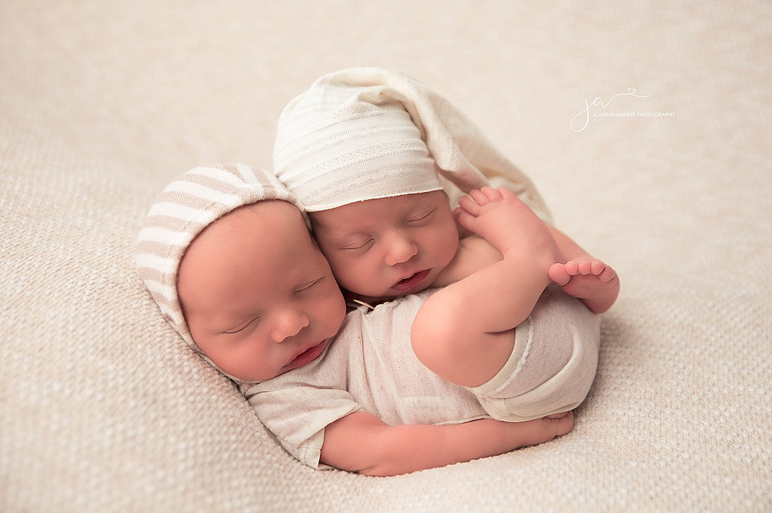 Twin Newborns in neutrals