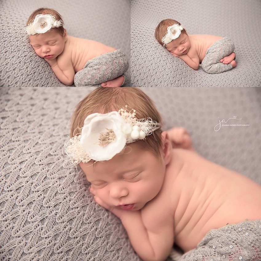 Baby GIrl Collage in Grays and whites