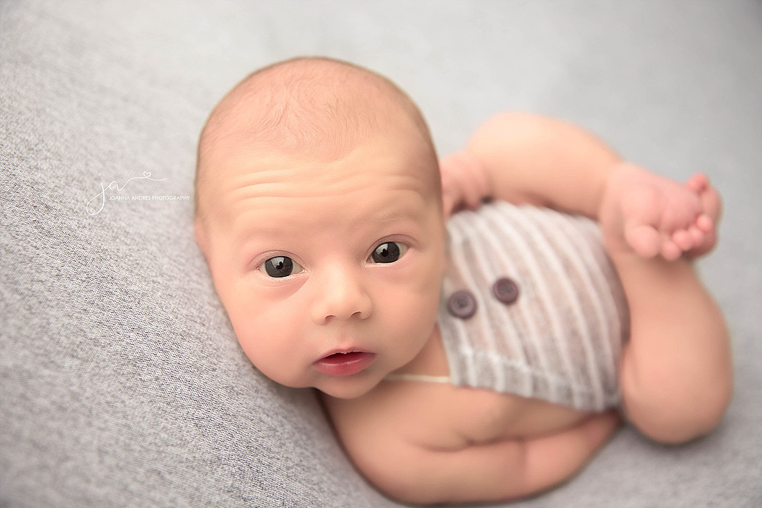Baby Boy Huck Finn Pose making eye contact