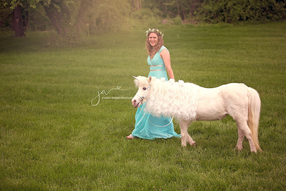 Unicorn with woman