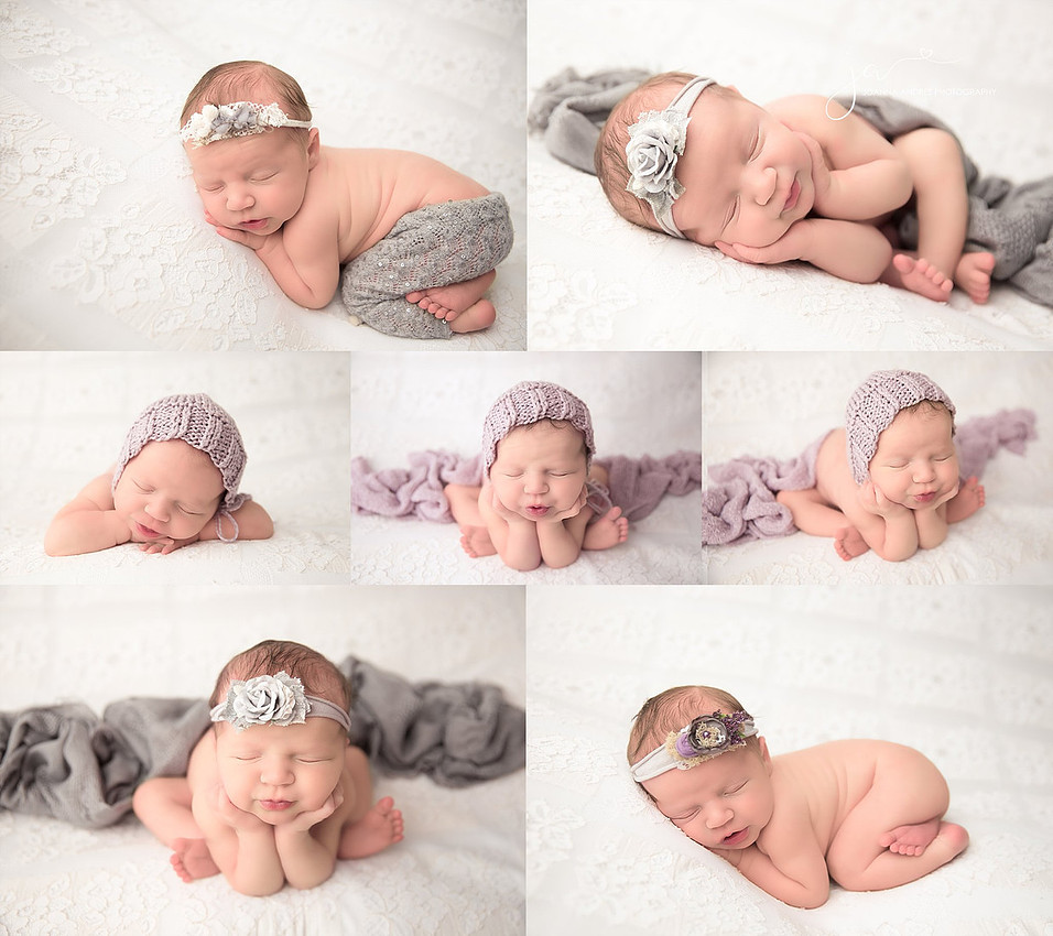 Collage of Baby Girl in Grays and Lavendars