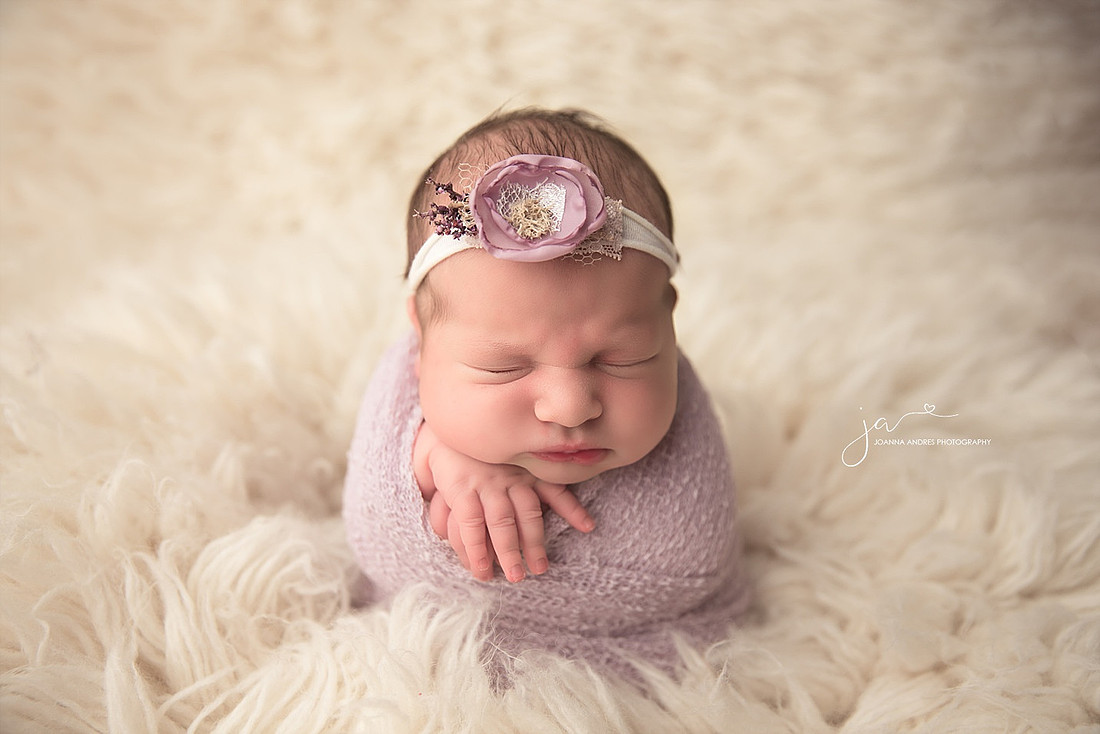 Baby Girl wrapped in Violet