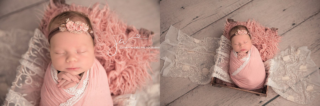 Baby In a Prop with Pinks and creams