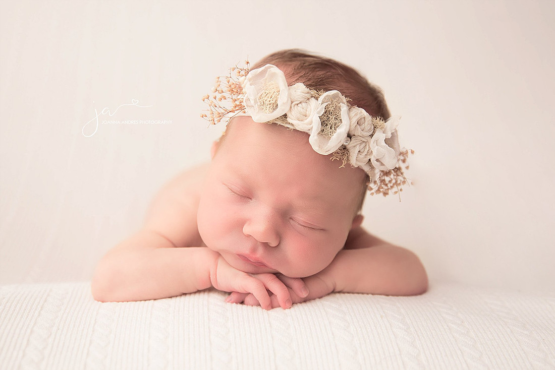 Hands Over Head Pose with Flowered headband