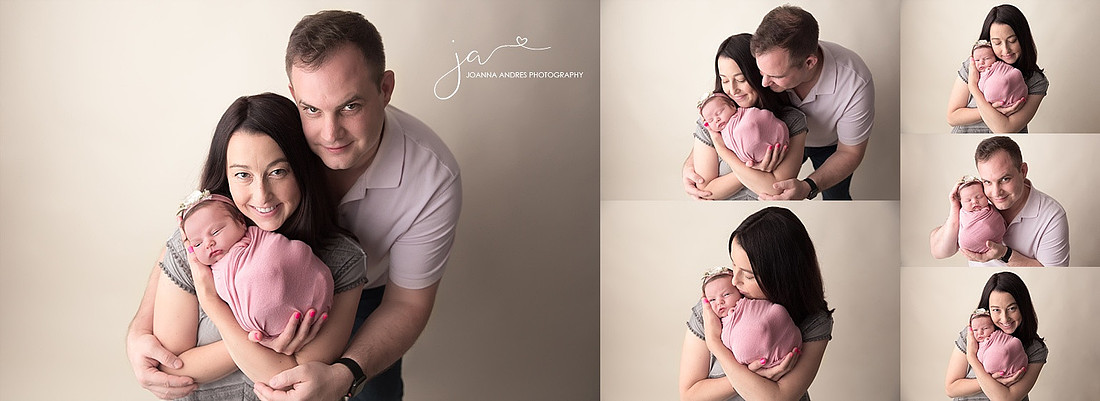 NEwborn Baby with Family Portaits collage
