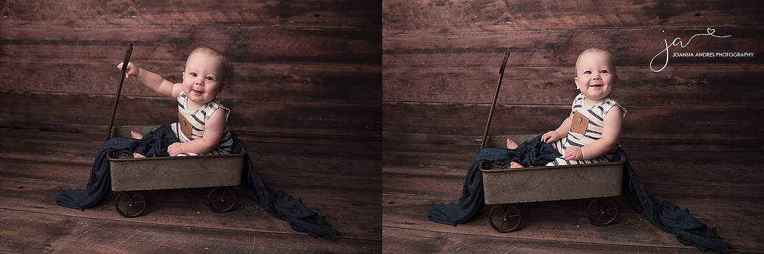Baby Boy in Wagon