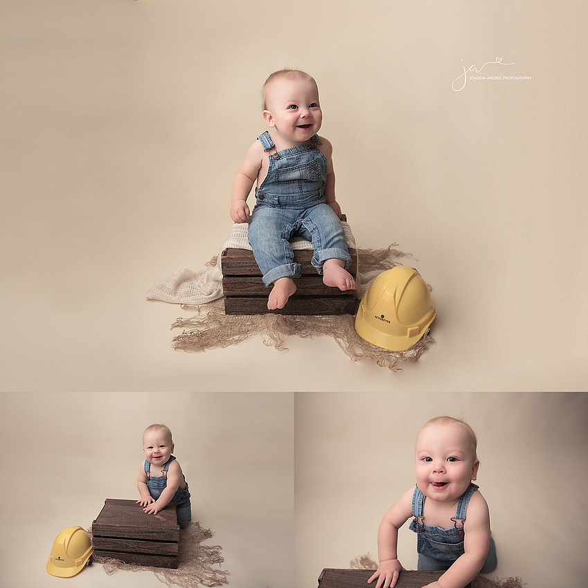 Constructions Worker Collage of Baby