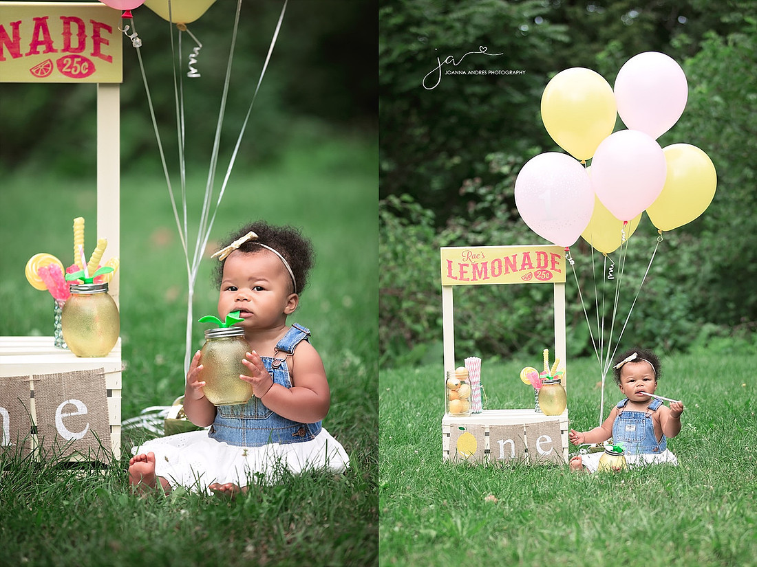 Collage of Baby with Lemonade Stand