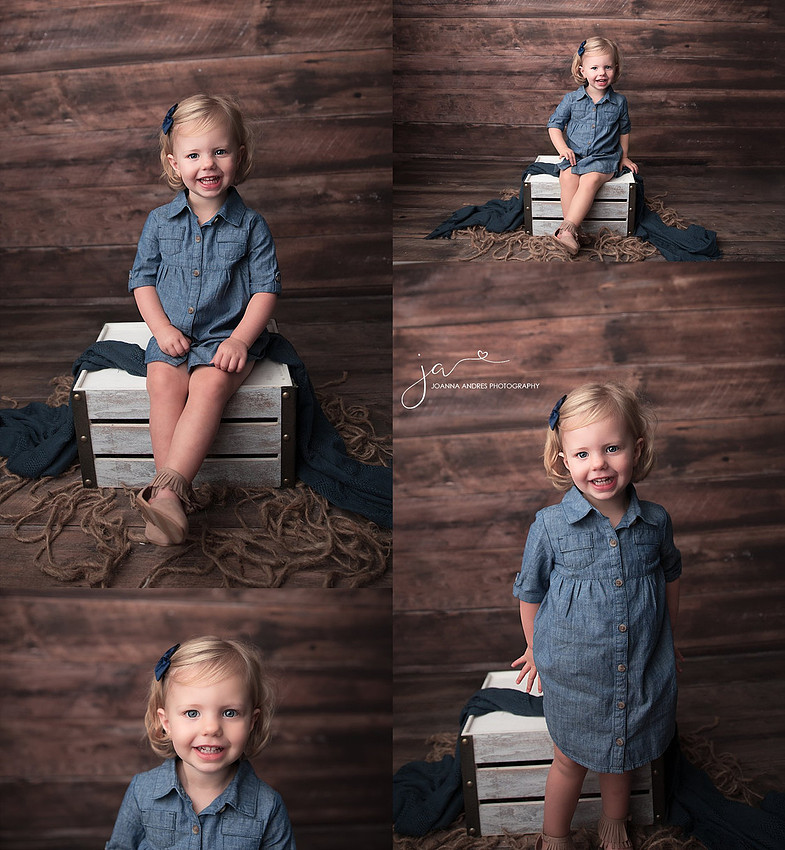 Collage of 2 year old little girl