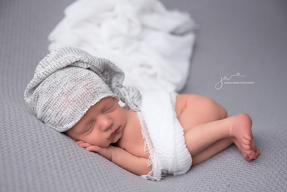 Side Laying Pose with Whites and Grays