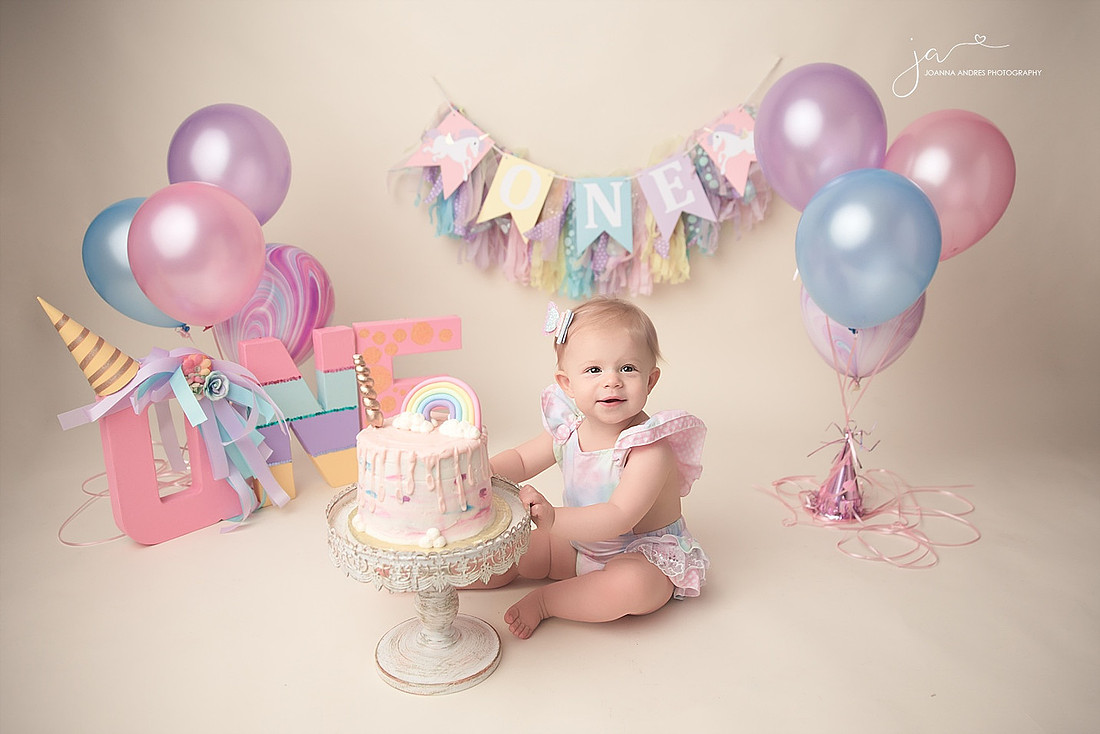 Unicorn THemed Cake Smash Session