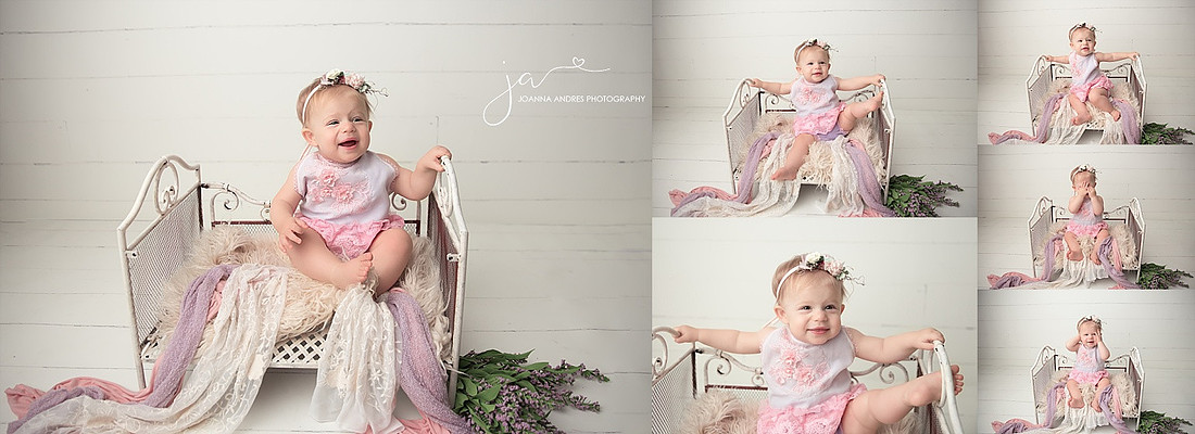 Collage of Baby Girl in Bed
