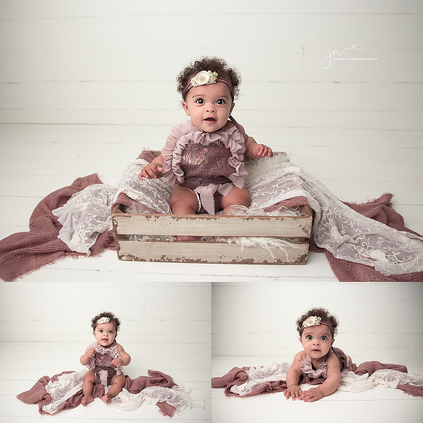 Collage of Baby Girl SItting up session