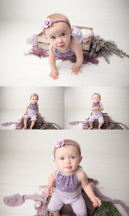 Collage of Baby girl in Purples