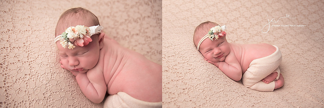 Baby Raya in Neutrals Bum Up Pose Smiling Baby Girl