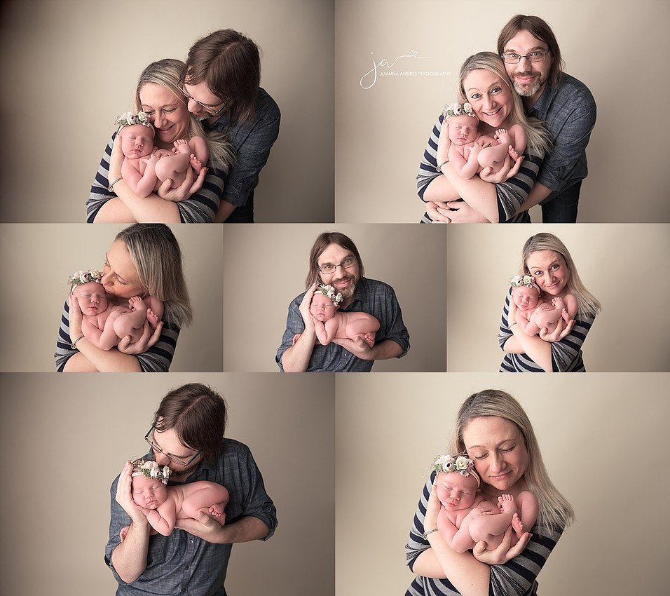 Parent Collage with Newborn Baby Girl