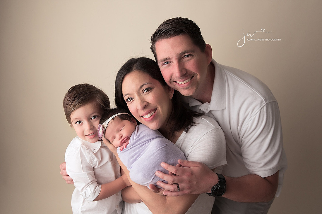 Family Portrait with Newborn Baby and Big Brother