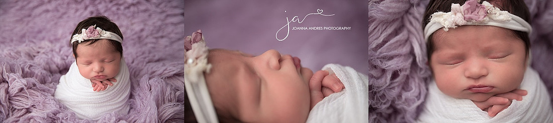 Collage of Baby Portraits in Purples and whites