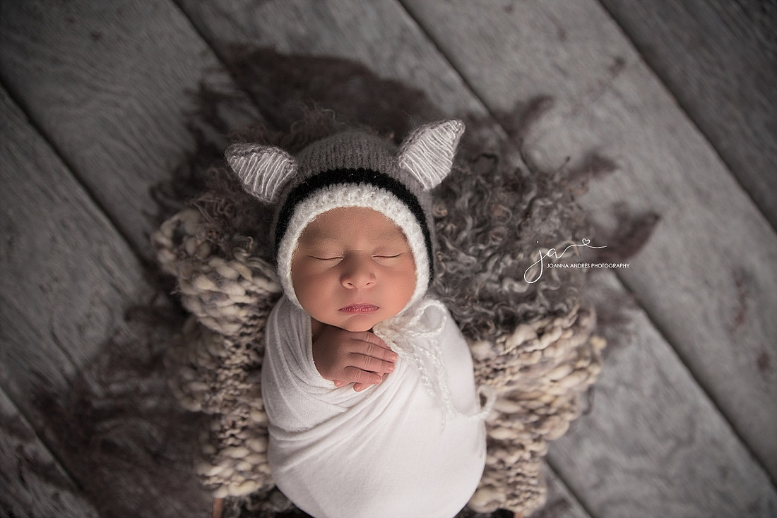 Baby in a Fox Hat Bonnet