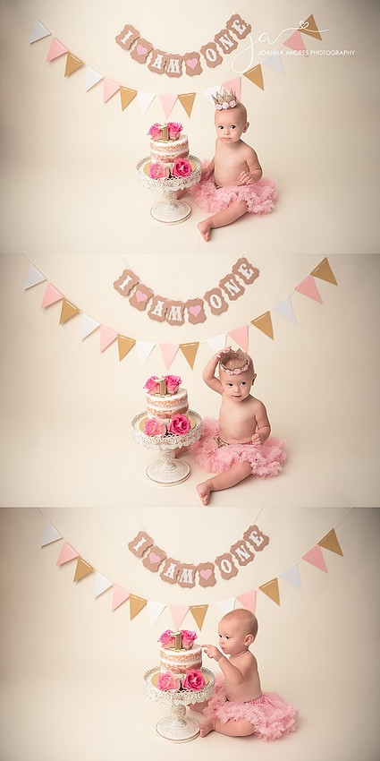 Collage of Baby 1st Birthday Cake Smash