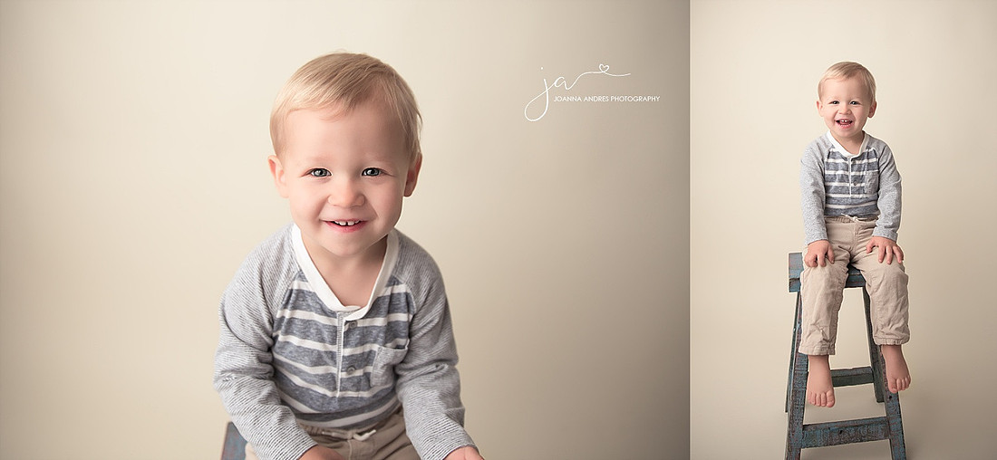 Two year old boy smiling