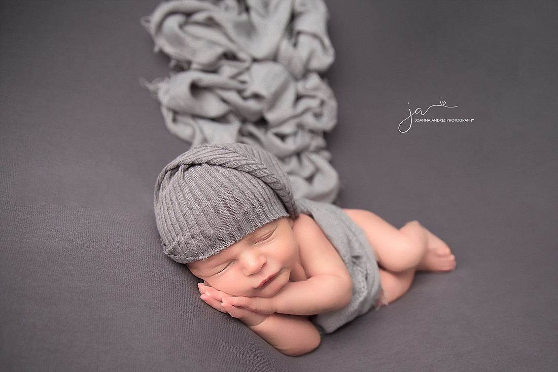 Prayer Hands SIde Laying Pose with Grays