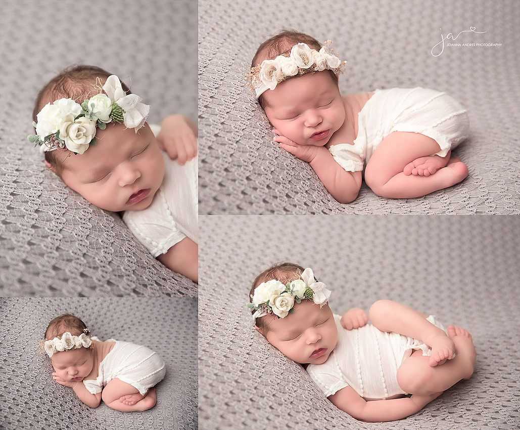 Collage of Baby girl in Whites and Grays