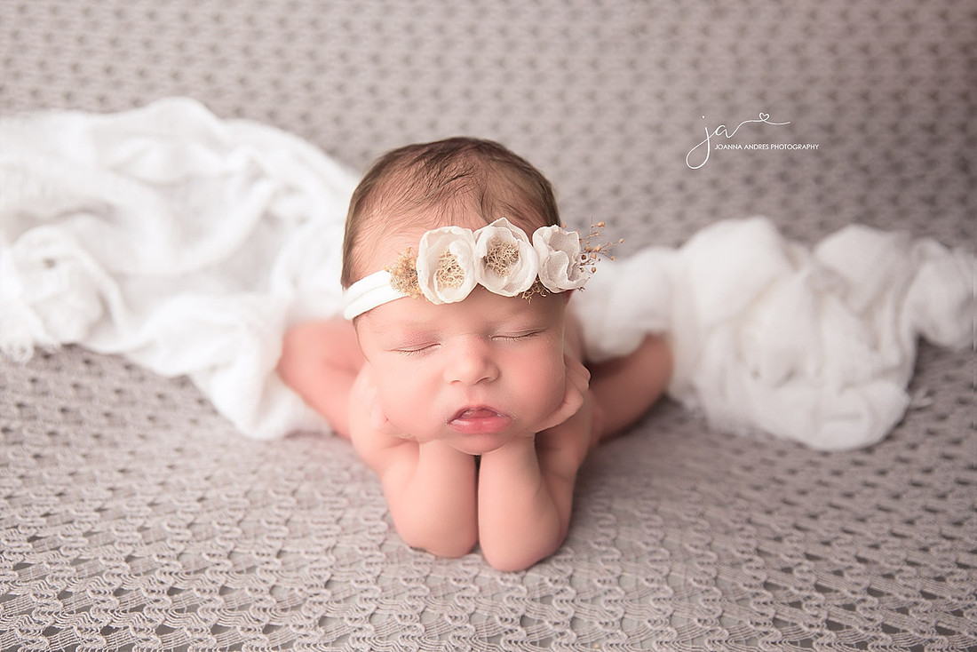 Baby girl in Froggy Pose