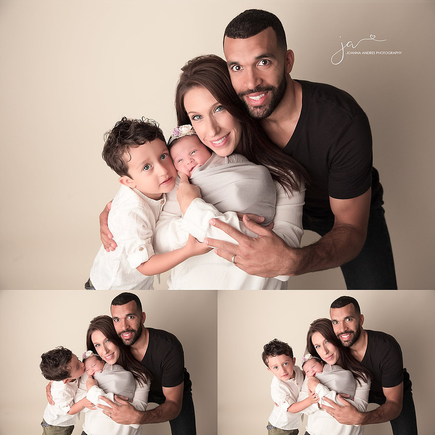 Collage of Family Portraits with Sibling