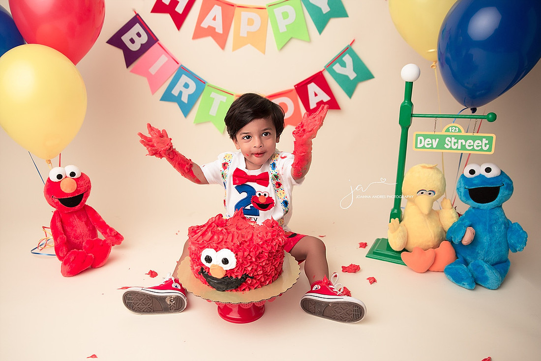 Cake Smash Session Elmo Themed