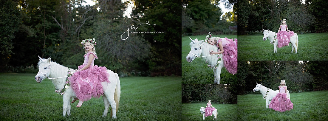 Unicorn Session with Girl in Pink Dress