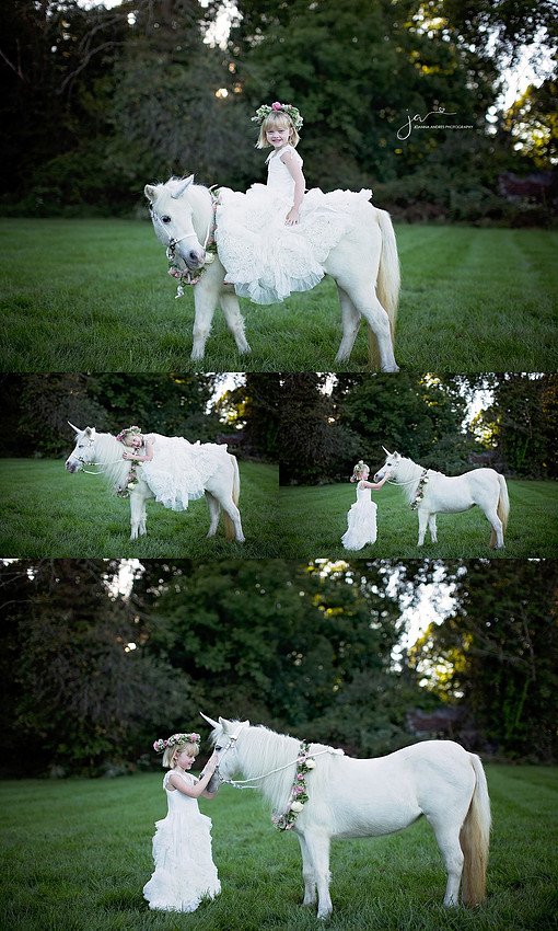 Collage of Girl with Unicorn